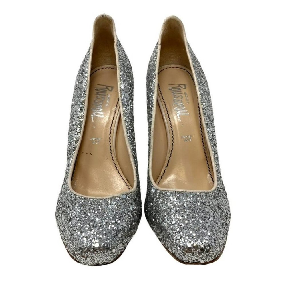 Jerome C. Rousseau Silver Glitter Pumps - Size 7 - Picture 6 of 12